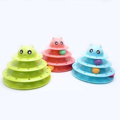 Cat Toy Roller Cat Toys 3 Level Towers Tracks Roller cat turntable With  Colorful Ball Interactive Kitten Fun