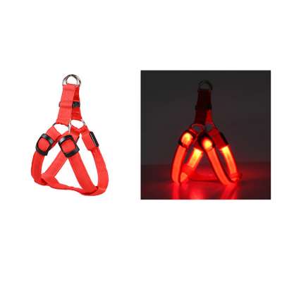 Manufacturer wholesale outdoor nylon adjustable custom rechargeable led dog harness